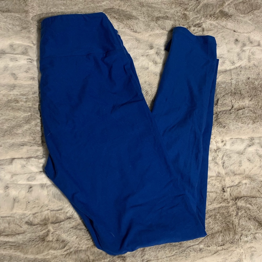 EUC OS Lularoe blue leggings worn once